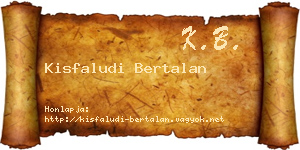 Kisfaludi Bertalan névjegykártya