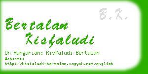 bertalan kisfaludi business card